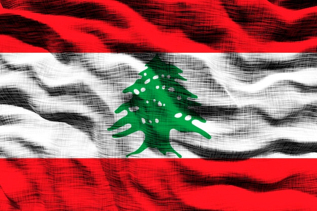 National flag of Lebanon Background with flag of Lebanon