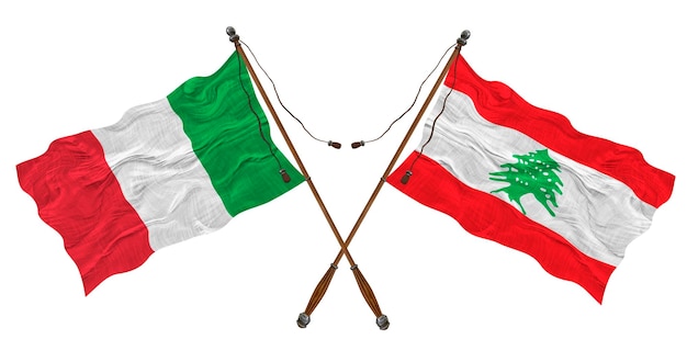 レバノンとイタリアの国旗デザイナーの背景