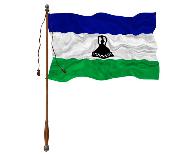 National flag of Lesotho Background with flag of Lesotho