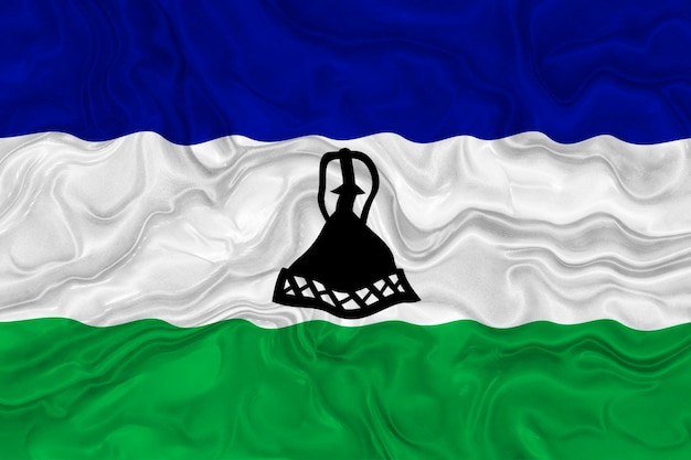 National flag of Lesotho Background with flag of Lesotho