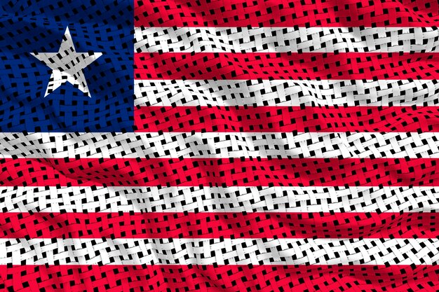 Photo national flag of liberia background with flag of liberia