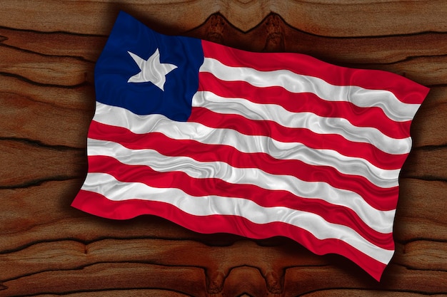 Photo national flag of liberia background with flag of liberia