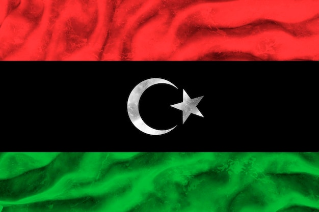 Photo national flag of libya background with flag of libya