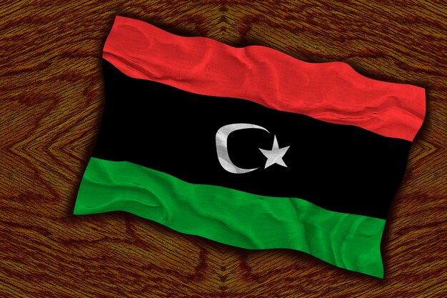 National flag of libya background with flag of libya