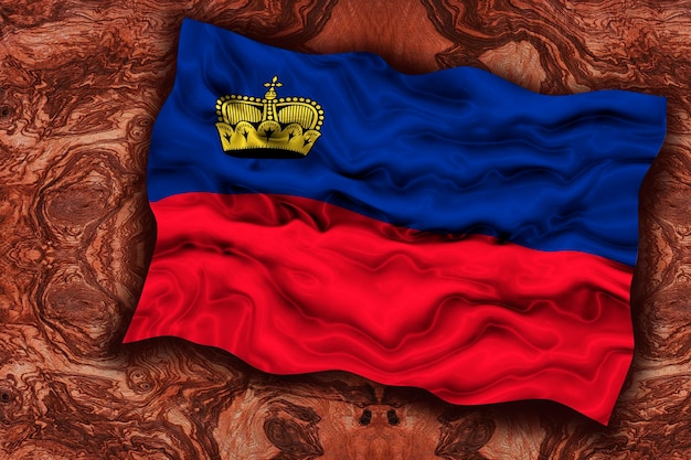 National flag of liechtenstein background with flag of liechtenstein