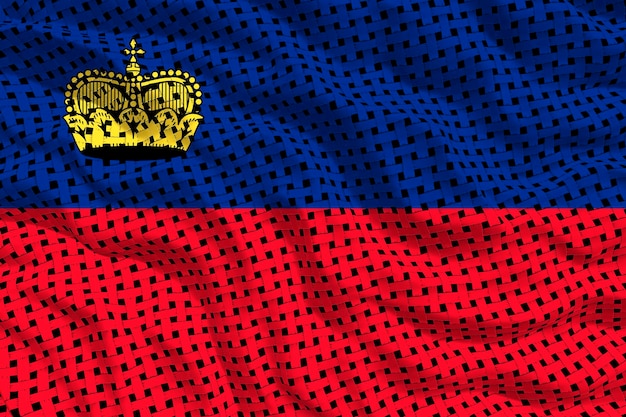 Photo national flag of liechtenstein background with flag of liechtenstein