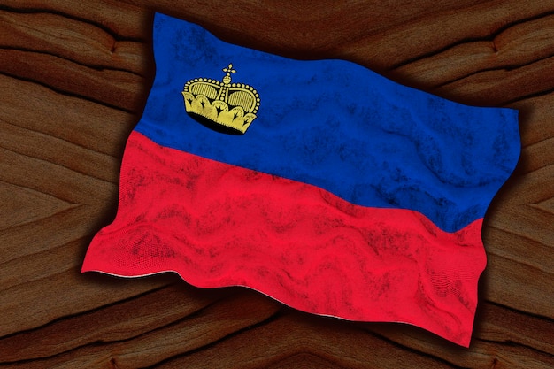 National flag of Liechtenstein Background with flag of Liechtenstein