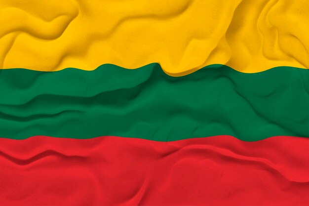 Photo national flag of lithuania background with flag of lithuania