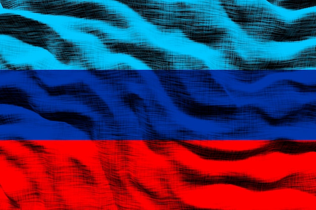 ルガンスク人民共和国の国旗と背景のルガンスク人民共和国の国旗
