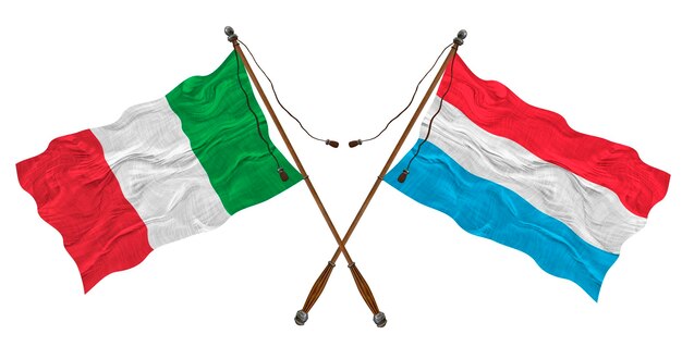 National flag of Luxembourg and Italy Background for designers