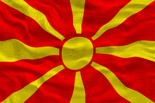 Photo national flag of macedonia background with flag of macedonia