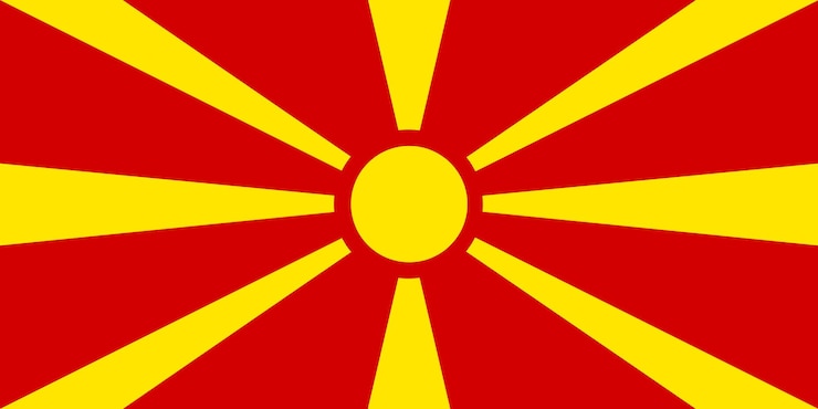 Photo national flag of macedonia background with flag of macedonia