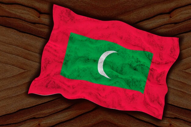 Национальный флаг Мальдивских островов Фон с флагом Мальдивских островов