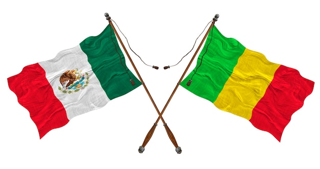 デザイナーのためのマリとメキシコの背景の国旗