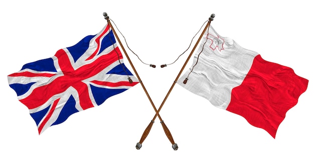 マルタの国旗とマルタの背景の国旗