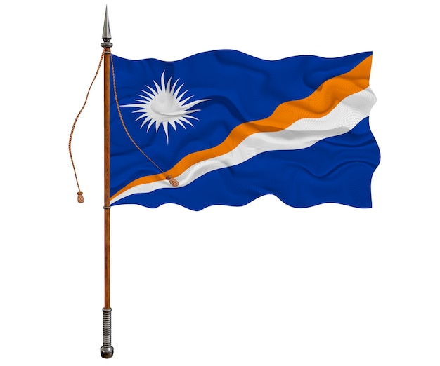 National flag of Marshall islands Background with flag of Marshall islands