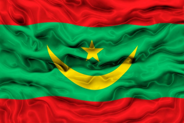 National flag of Mauritania Background with flag of Mauritania