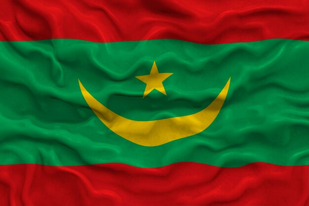 National flag of Mauritania Background with flag of Mauritania