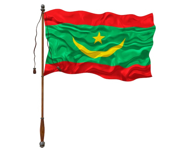 National flag of Mauritania Background with flag of Mauritania