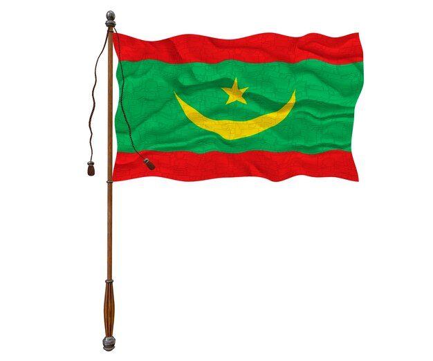 National flag of Mauritania Background with flag of Mauritania