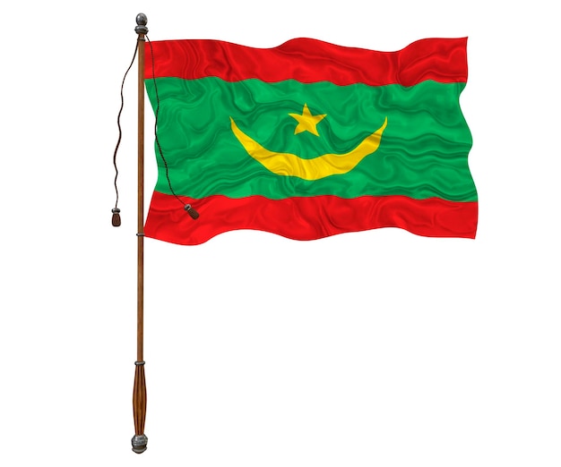 National flag of Mauritania Background with flag of Mauritania