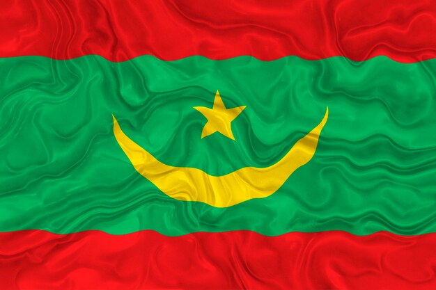 National flag of Mauritania Background with flag of Mauritania