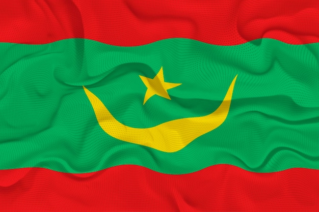 National flag of Mauritania Background with flag of Mauritania