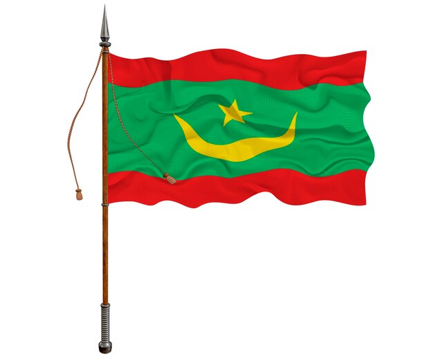 National flag of Mauritania Background with flag of Mauritania