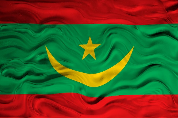 National flag of Mauritania Background with flag of Mauritania