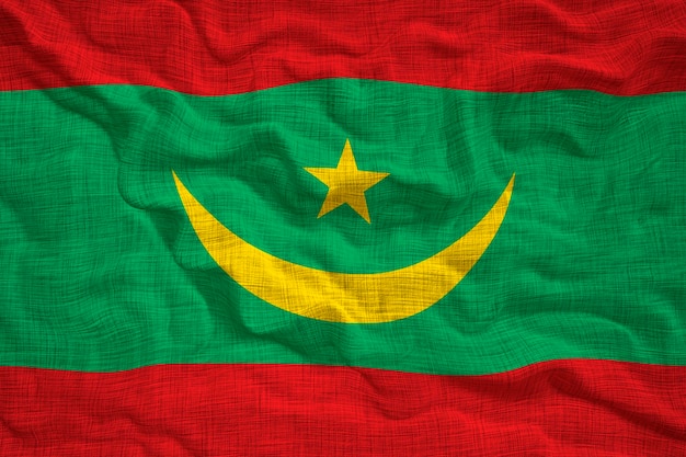 モーリタニアの国旗 モーリタニアの国旗と背景