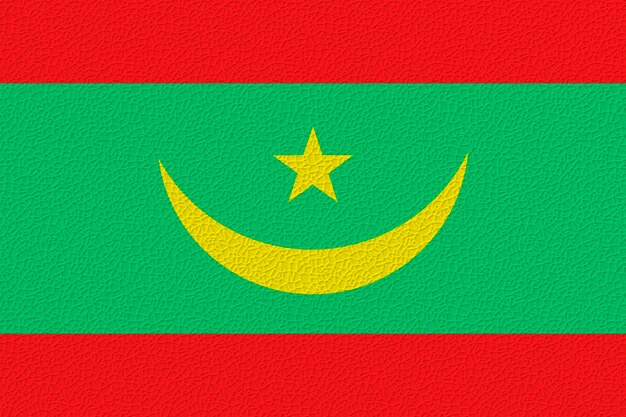 Photo national flag of mauritania background with flag of mauritania