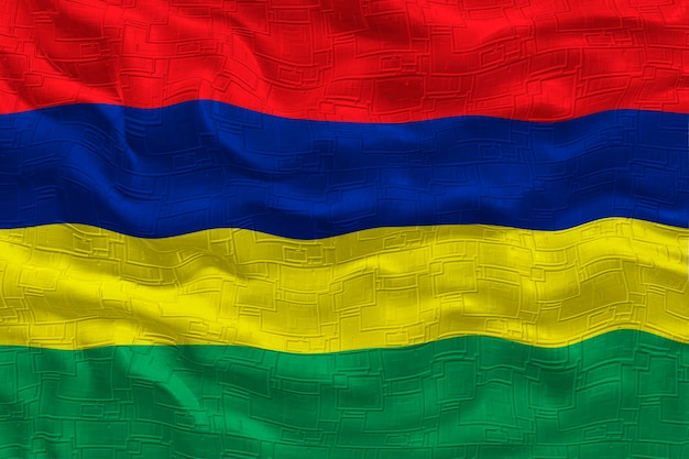 Photo national flag of mauritius background with flag of mauritius