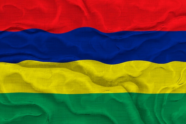 National flag of Mauritius Background with flag of Mauritius