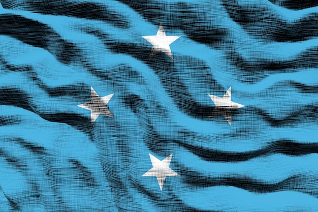 National flag of Micronesia Background with flag of Micronesia