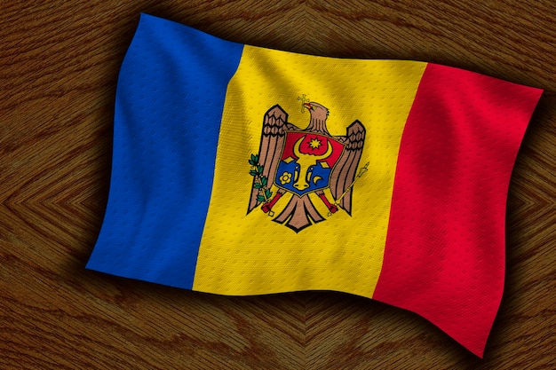 Photo national flag of moldova background with flag of moldova