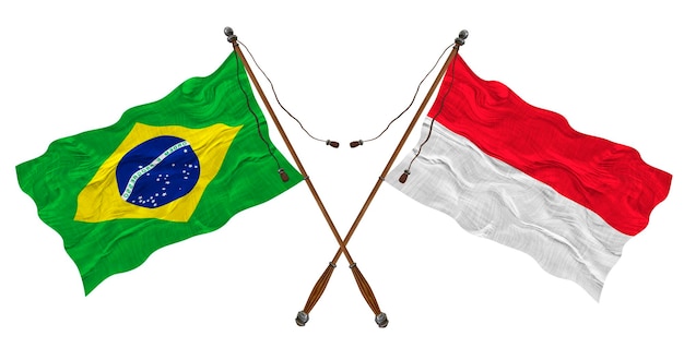 デザイナーのためのモナコとブラジルの背景の国旗