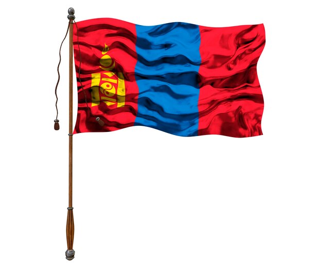 Photo national flag of mongolia background with flag of mongolia