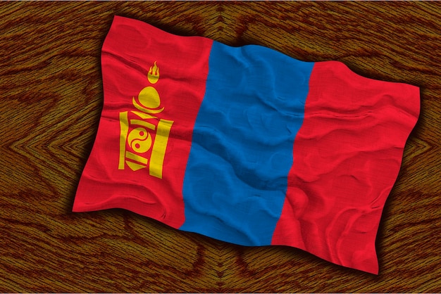 Photo national flag of mongolia background with flag of mongolia