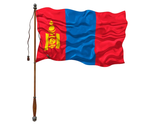 Foto bandiera nazionale della mongolia sfondo con bandiera della mongolia