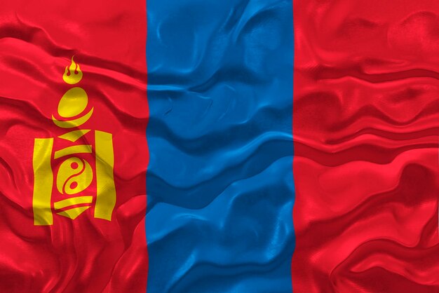 National flag of Mongolia Background with flag of Mongolia