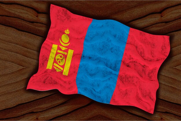 National flag of Mongolia Background with flag of Mongolia