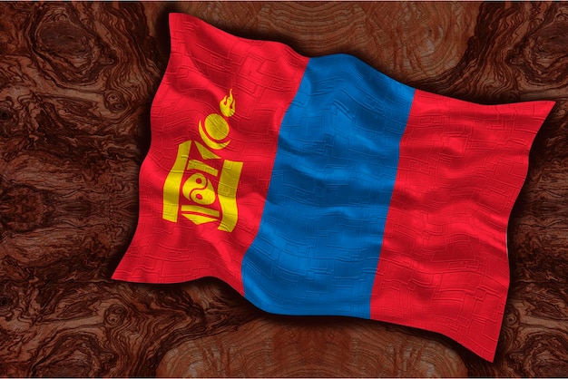 National flag of Mongolia Background with flag of Mongolia