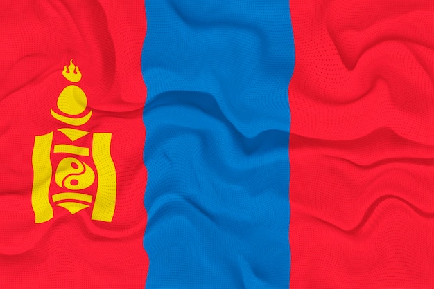 National flag of Mongolia Background with flag of Mongolia