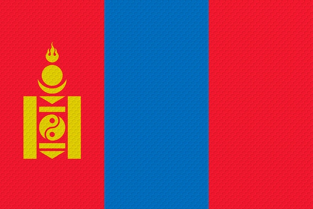 몽골의 국기와 함께 몽골 배경의 국기