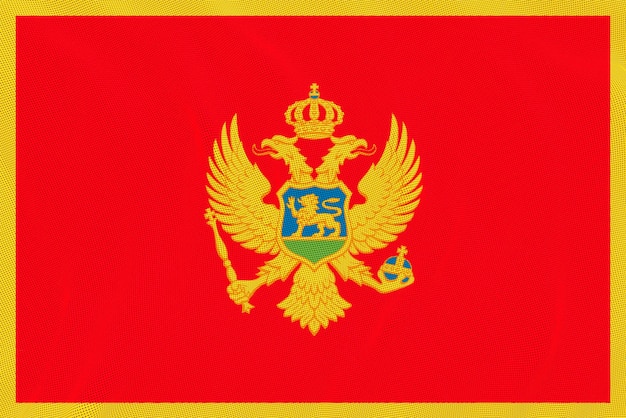 Foto bandiera nazionale del montenegro sfondo con bandiera del montenegro