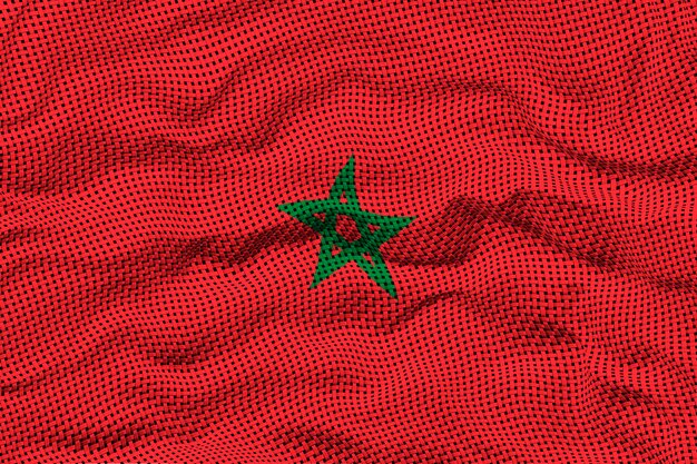 모로코의 국기와 모로코 배경의 국기