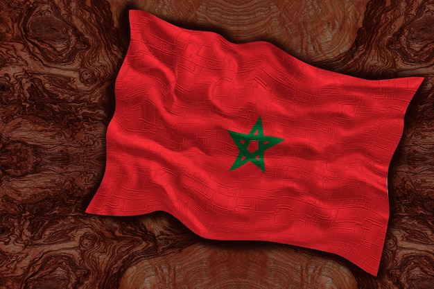 National flag of Morocco Background with flag of Morocco