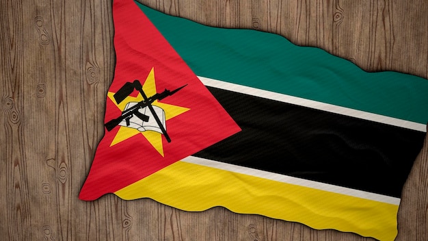 National flag of Mozambique Background with flag of Mozambique