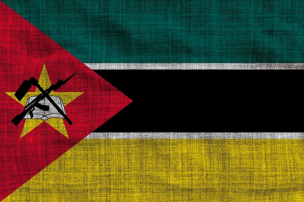 National flag of Mozambique Background with flag of Mozambique