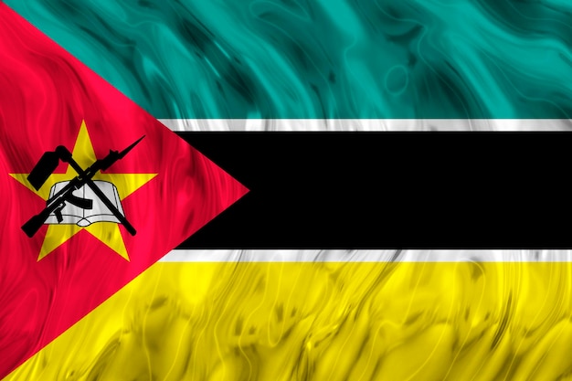 Photo national flag of mozambique background with flag of mozambique